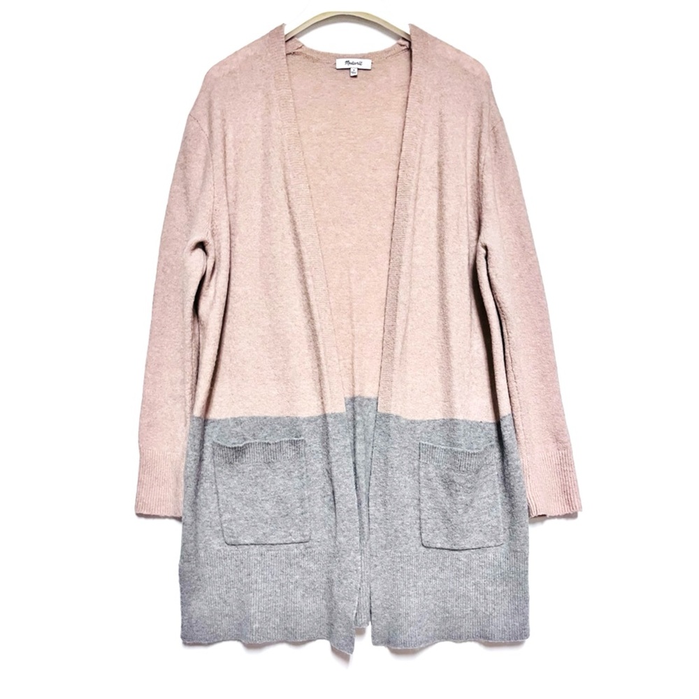 Madewell Kent Colorblock Cardigan M Coziest Yarn Merino Wool Alpaca Sweater